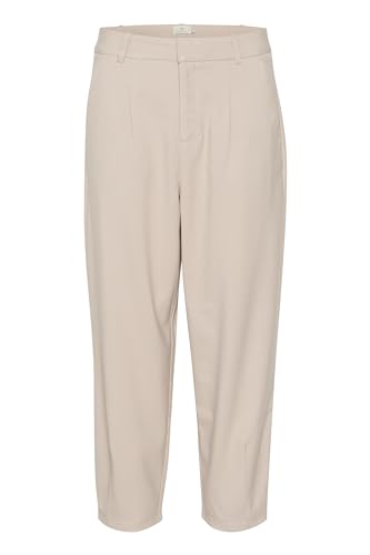KAFFE Pants Suiting KAmerle Damen Hose High Waist 7/8 Damenhose Business Regular Fit 38, Fudge 38 von KAFFE