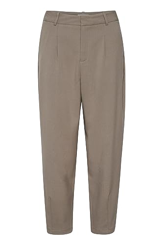 KAFFE Pants Suiting KAmerle Damen Hose High Waist 7/8 Damenhose Business Regular Fit 44, Brindle 44 von KAFFE