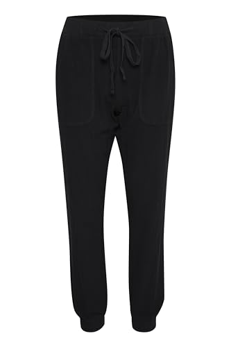 KAFFE Pants Suiting KAnaya Damen Hose Freizeithose Lässige Einfarbig Stoffhose Casual Loose Fit Sommerhose mit Taschen Black Deep 40 von KAFFE