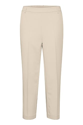 KAFFE Pants Suiting KAsakura Damen Hose 3/4 Capri Casual Arbeitshose Gerades Bein Freizeithose High Waist Caprihose Antique White 40 von KAFFE