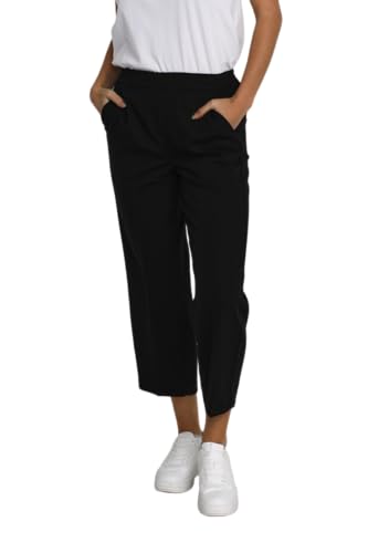 KAFFE Pants Suiting KAsakura Damen Hose 3/4 Capri Casual Arbeitshose Gerades Bein Freizeithose High Waist Caprihose Black Deep 32 von KAFFE