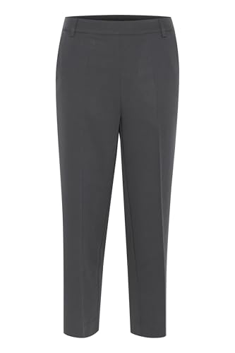 KAFFE Pants Suiting KAsakura Damen Hose 3/4 Capri Casual Arbeitshose Gerades Bein Freizeithose High Waist Caprihose Black Oyster 40 von KAFFE