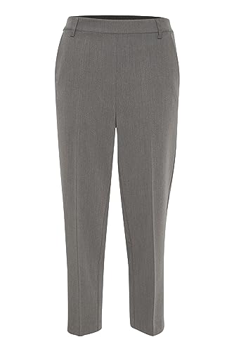 KAFFE Pants Suiting KAsakura Damen Hose 3/4 Capri Casual Arbeitshose Gerades Bein Freizeithose High Waist Caprihose Dark Grey Melange 34 von KAFFE