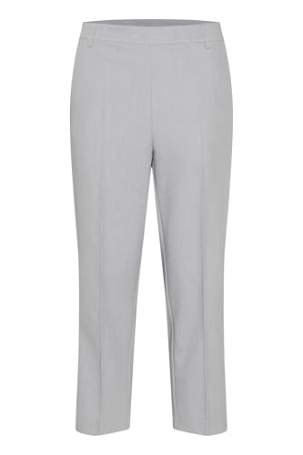 KAFFE Pants Suiting KAsakura Damen Hose 3/4 Capri Casual Arbeitshose Gerades Bein Freizeithose High Waist Caprihose Grey Melange 40 von KAFFE