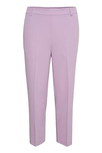 KAFFE Pants Suiting KAsakura Damen Hose 3/4 Capri Casual Arbeitshose Gerades Bein Freizeithose High Waist Caprihose Lupine 38 von KAFFE