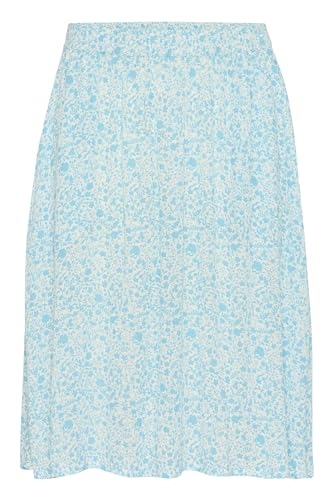 KAFFE Rock KAamber Damen Rock Sommer Hoher Taille A Linie Kurz Knielang Skirt 40, Blue Atoll Petit Fleur 40 von KAFFE