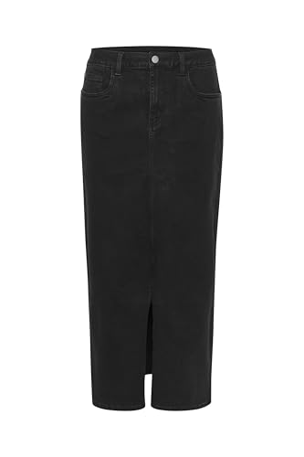 KAFFE Rock KAsinem Damen Rock Denim Maxirock High Waist Lang Jeansrock mit Schlitz Skirt 42, Black Deep 42 von KAFFE