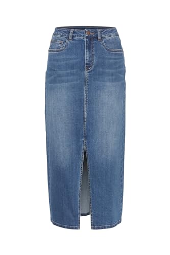 KAFFE Rock KAsinem Damen Rock Denim Maxirock High Waist Lang Jeansrock mit Schlitz Skirt Medium Blue Denim 36 von KAFFE