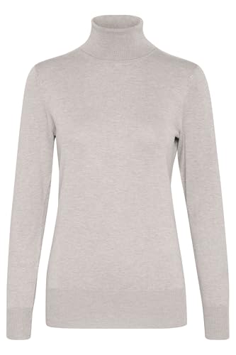 KAFFE Rollkragen Astrid Damen Pullover Langarm Casual Rollkragen Pullover Shirt Astrid Rollkragenpullover Elephant Skin Melange XL von KAFFE