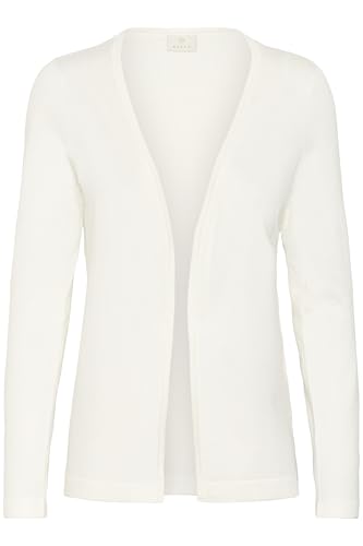 KAFFE Strickjacke KAfenia Damen Strickjacke Langarm Offen V-Ausschnitt Lang Cardigan XXL, Chalk von KAFFE