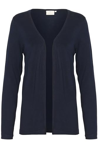 KAFFE Strickjacke KAfenia Damen Strickjacke Langarm Offen V-Ausschnitt Lang Cardigan M, Midnight Marine von KAFFE