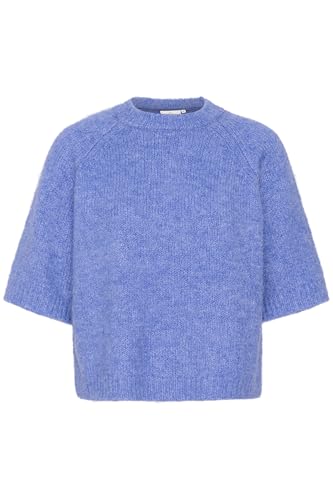 KAFFE Strickpullover KAemilie Damen Strickpullover Kurzarm Rundhals Pullover Pulli Herbst Lose Sweatshirt Warm Langarmshirt Strick Oberteile Vista Blue S von KAFFE
