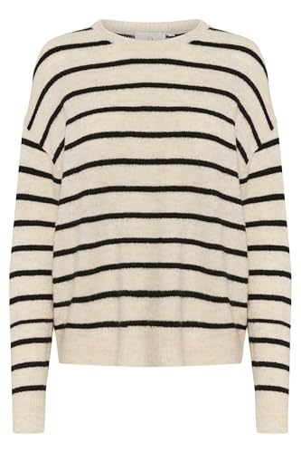 KAFFE Strickpullover KAlida M, Feather Gray Mel/Black Stripe M von KAFFE