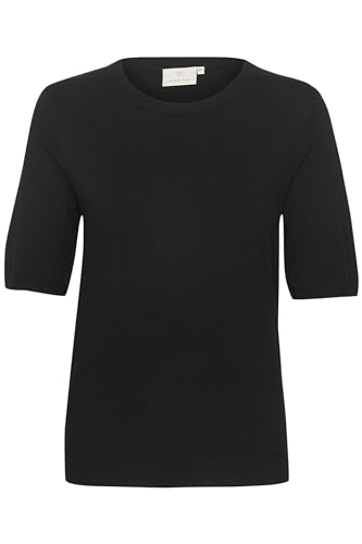KAFFE Strickpullover KAlizza Damen Pullover Kurzarm Casual Rundhals Basic Strickpullover Lässige Pulli Black Deep M von KAFFE