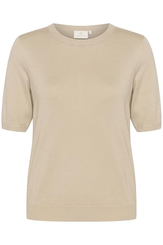 KAFFE Strickpullover KAlizza Damen Pullover Kurzarm Casual Rundhals Basic Strickpullover Lässige Pulli Feather Gray L von KAFFE
