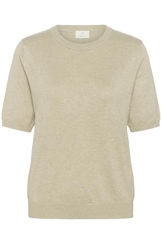 KAFFE Strickpullover KAlizza Damen Pullover Kurzarm Casual Rundhals Basic Strickpullover Lässige Pulli Feather Gray Melange S von KAFFE