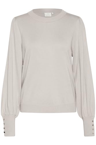 KAFFE Strickpullover KAlizza Damen Strickpullover Langarm Rundhals Mode Pulli Elephant Skin Melange XL von KAFFE