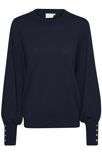 KAFFE Strickpullover KAlizza Damen Strickpullover Langarm Rundhals Mode Pulli L, Midnight Marine L von KAFFE
