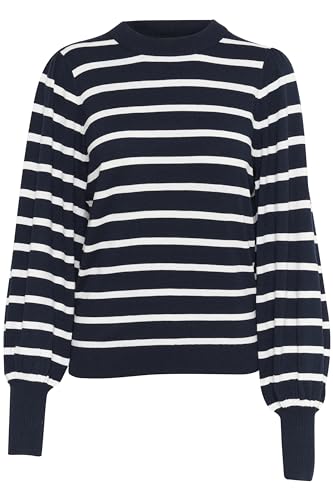 KAFFE Strickpullover KAlizzy Damen Strickpullover Langarm Streifen Pullover Pulli Rundhals Midnight Marine/Chalk Stripe XXL KAFFE Strickpullover KAlizzy Damen Strickpullover Langarm Streifen Pullover Pulli Rundhals Midnight Marine/Chalk Stripe XXL von KAFFE