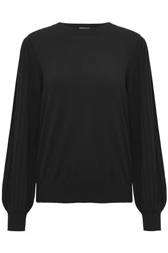 KAFFE Strickpullover KAlone Strickpullover Damen Elegant Rundhals Mode Pullover Casual Winterpullover Gestrickter Black Deep XXL von KAFFE