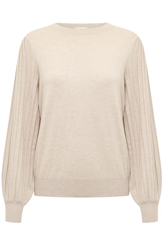KAFFE Strickpullover KAlone Strickpullover Damen Elegant Rundhals Mode Pullover Casual Winterpullover Gestrickter Classic Sand Melange S von KAFFE