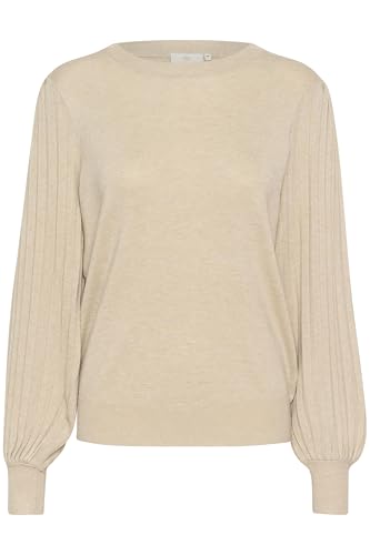 KAFFE Strickpullover KAlone Strickpullover Damen Elegant Rundhals Mode Pullover Casual Winterpullover Gestrickter Feather Gray Melange L von KAFFE
