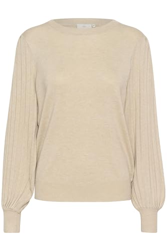 KAFFE Strickpullover KAlone Strickpullover Damen Elegant Rundhals Mode Pullover Casual Winterpullover Gestrickter Feather Gray Melange XL von KAFFE