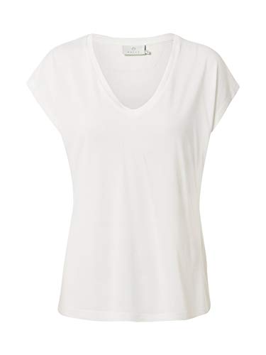 KAFFE T-Shirt KAlise Damen T-Shirt Kurzarm V-Ausschnitt Basic Shirt Chalk XS von KAFFE