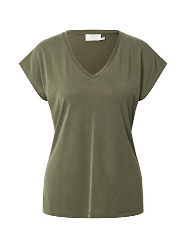 KAFFE T-Shirt KAlise Damen T-Shirt Kurzarm V-Ausschnitt Basic Shirt Grape Leaf XL von KAFFE