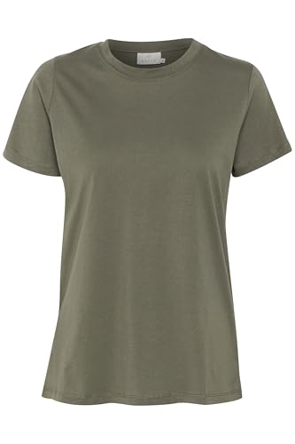 KAFFE T-Shirt KAmarin Damen T-Shirt Kurzarm Top Casual Basic Einfarbig Rundhals XXL, Grape Leaf von KAFFE