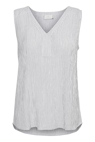 KAFFE Women's Blouse Sleeveless V-Neck Striped Regular Fit Wide Shoulders von KAFFE