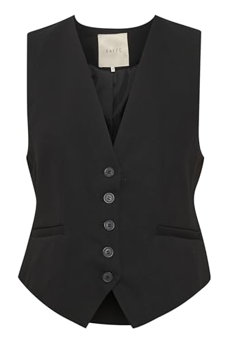 KAFFE Weste KAsakura Damen Weste mit 5 Knöpfe Anzugweste V-Ausschnitt Business Freizeit Damenweste Black Deep 40 von KAFFE