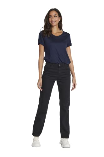 KAFFE Jeans KAvicky Damen Jeans Jeanshose Straight mit Geradem Bein Hose mit Hoher Bund 44, Black Deep 44 von KAFFE