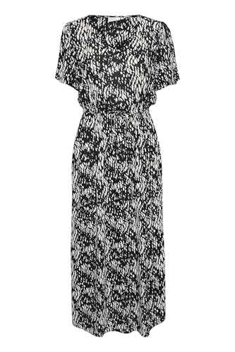 KAFFE Women's Maxi Dress Short Sleeves V-Neck Casual Fit Drawstring Waist von KAFFE