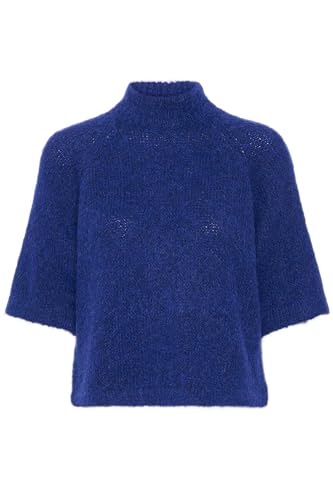 KAFFE Women's Pullover Half Sleeves High Neck Cropped Length Fuzzy Knit von KAFFE