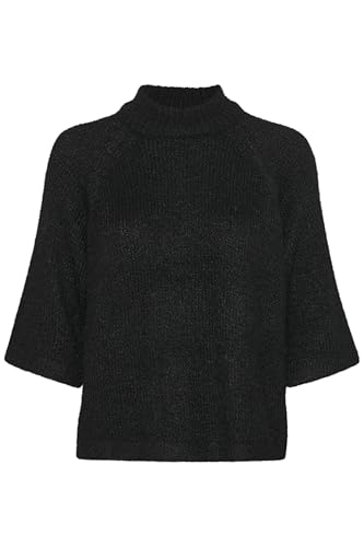 KAFFE Women's Pullover Half Sleeves High Neck Cropped Length Fuzzy Knit von KAFFE
