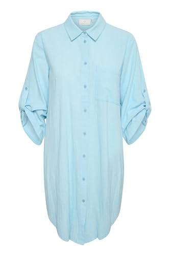 KAFFE Women's Shirt Dress Buttons 3/4 Sleeves Loose Fit Above Knee Length von KAFFE