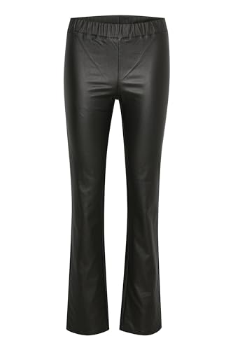 KAFFE Women's Trousers Faux Leather Flared Legs Slim Fit Elastic Waist von KAFFE