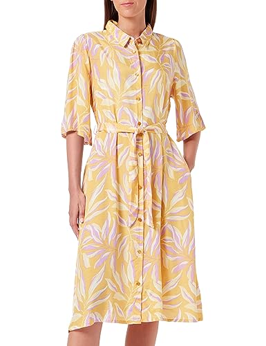 Kaffe Damen KAsafir Oline Dress Kleid, Yellow/Lupine Flower Print, 38 von KAFFE