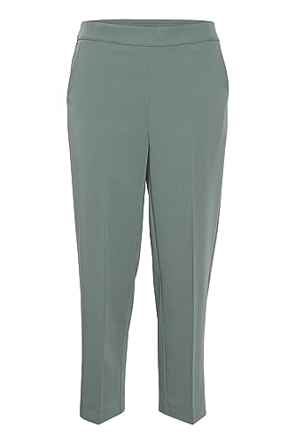 KAFFE Pants Suiting KAsakura Damen Hose 3/4 Capri Casual Arbeitshose Gerades Bein Freizeithose High Waist Caprihose Balsam Green 40 von KAFFE