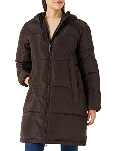 Kaffe Damen Puffer Coat Padded Longline Hooded Zip Long Sleeve Jacke, Java, 40 von KAFFE