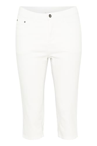 Kaffe Damen Women's Capri Jeans Colored Denim Below Knee Length Slim Fit High-Waisted Jeans, Chalk, von KAFFE