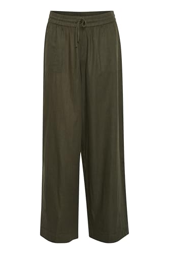 Kaffe Damen Women's Casual Pants Elastic Waist Wide Legs Full-Length Pockets Hose, Forest Night, Kaffe Damen Women's Casual Pants Elastic Waist Wide Legs Full-Length Pockets Hose, Forest Night, von KAFFE