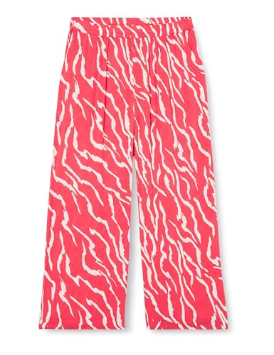 Kaffe Damen Women's Culotte Pants Printed Cropped Length Wide Legs Elastic Waist Hose, Cayenne/Ant. White Zebra Print, von KAFFE