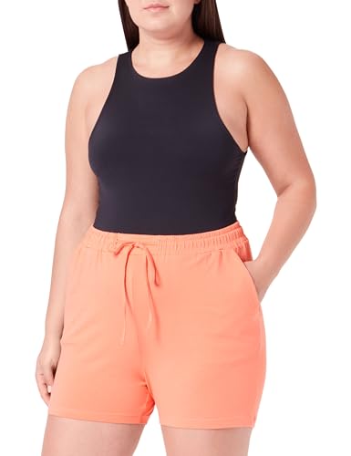 Kaffe Damen Women's High-Waisted Elastic Drawstring Waist Regular Fit Jersey Klassische Shorts, Living Coral, l von KAFFE