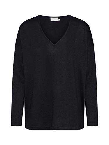 Kaffe Damen Women's Long Sleeves V-Neck Casual Fit Jersey Fabric Wide Shoulders Blouse, Black deep, XXL von KAFFE