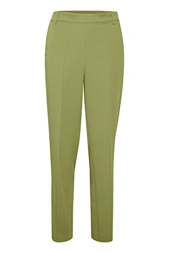Kaffe Damen Women's Pants Chinos Cropped Length Elastic Waist Pockets Press Folds Hose, Mosstone, 40 von KAFFE
