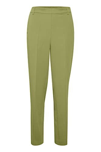 Kaffe Damen Women's Pants Chinos Cropped Length Elastic Waist Pockets Press Folds Hose, Mosstone, 42 von KAFFE