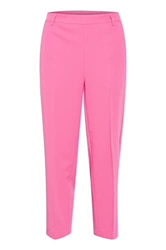 Kaffe Damen Women's Pants Chinos Cropped Length Elastic Waist Pockets Press Folds Hose, Shocking Pink, 40 von KAFFE