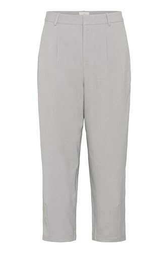 Kaffe Damen Women's Trousers Cropped Length Tapered Legs High-Waisted Regular Waist Hose, Grey Melange, von KAFFE